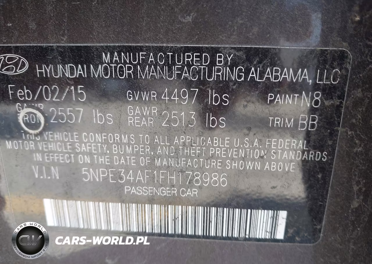2015 Hyundai Sonata Limited VIN:5NPE34AF1FH178986 - 9