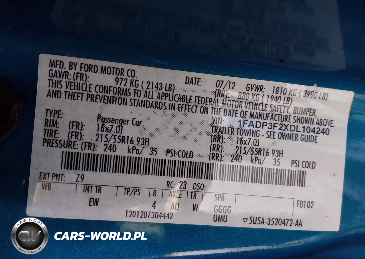 2013 Ford Focus Se VIN:1FADP3F2XDL104240 - 9