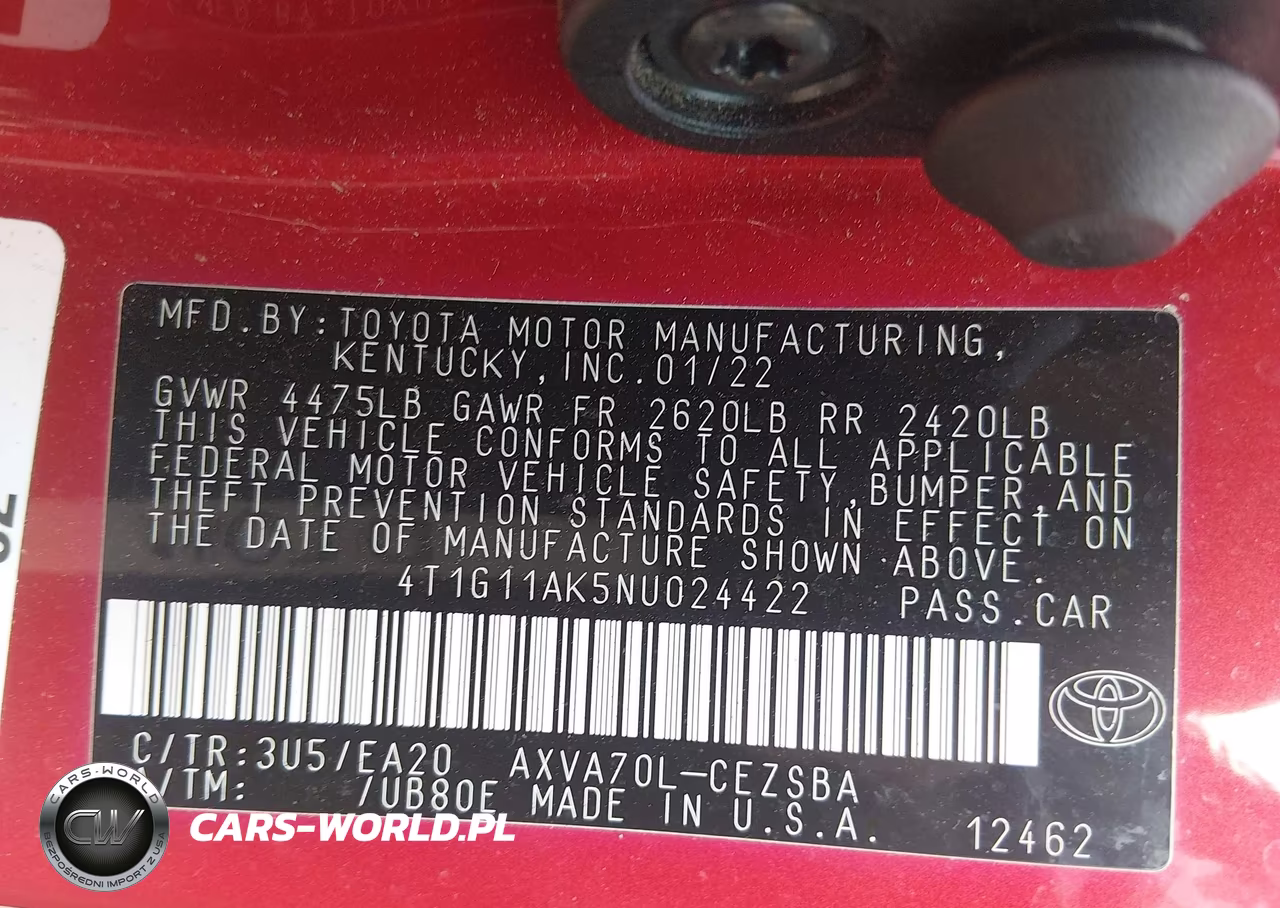 2022 Toyota Camry Se VIN:4T1G11AK5NU024422 - 9