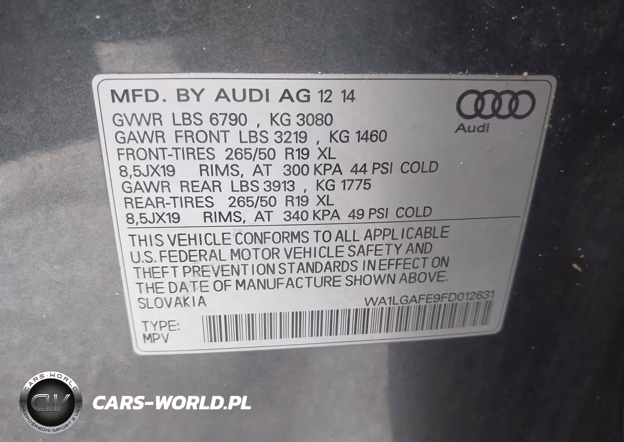 2015 Audi Q7 3.0T Premium VIN:WA1LGAFE9FD012631 - 9