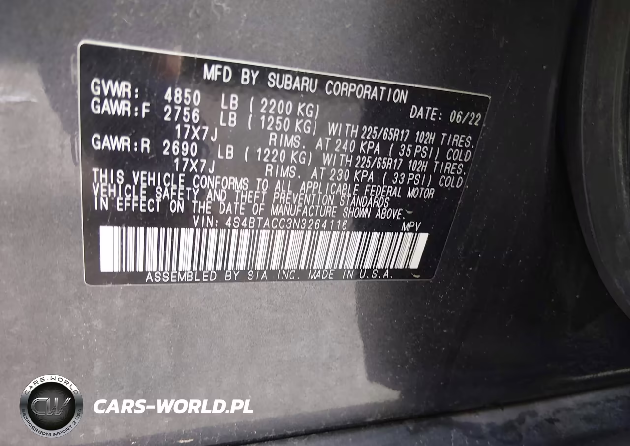 2022 Subaru Outback Premium VIN:4S4BTACC3N3264116 - 9