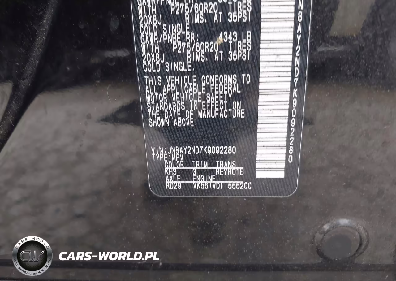 2019 Nissan Armada Sl VIN:JN8AY2ND7K9092280 - 9