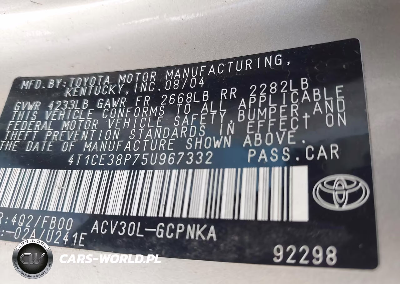 2005 Toyota Camry Solara Se VIN:4T1CE38P75U967332 - 9