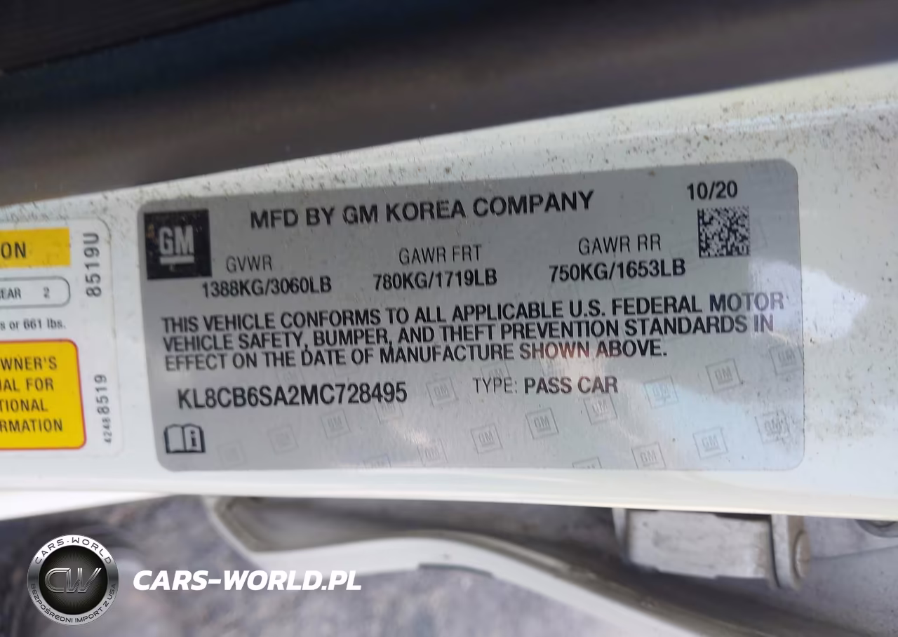 2021 Chevrolet Spark Fwd Ls Automatic VIN:KL8CB6SA2MC728495 - 9