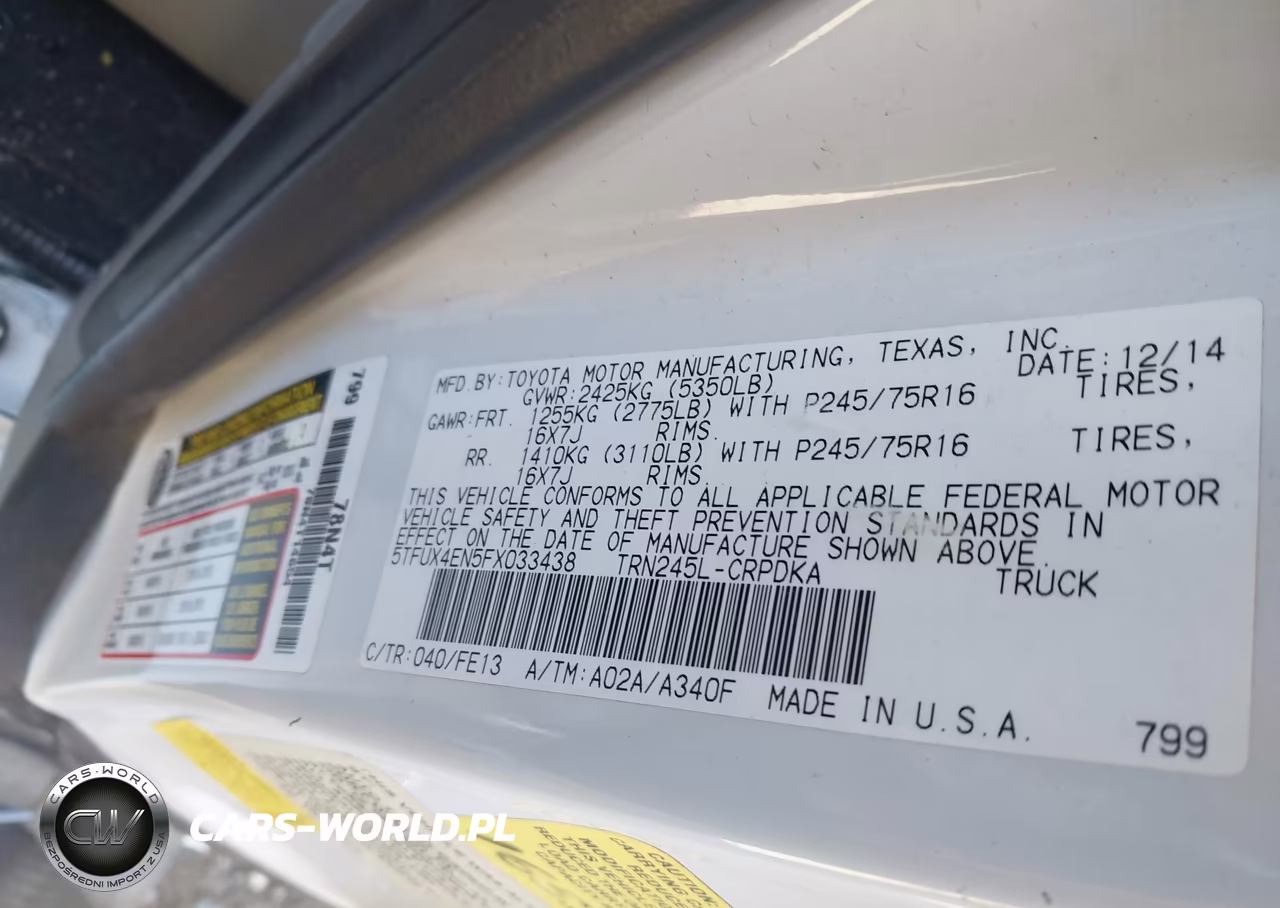 2015 Toyota Tacoma VIN:5TFUX4EN5FX033438 - 9