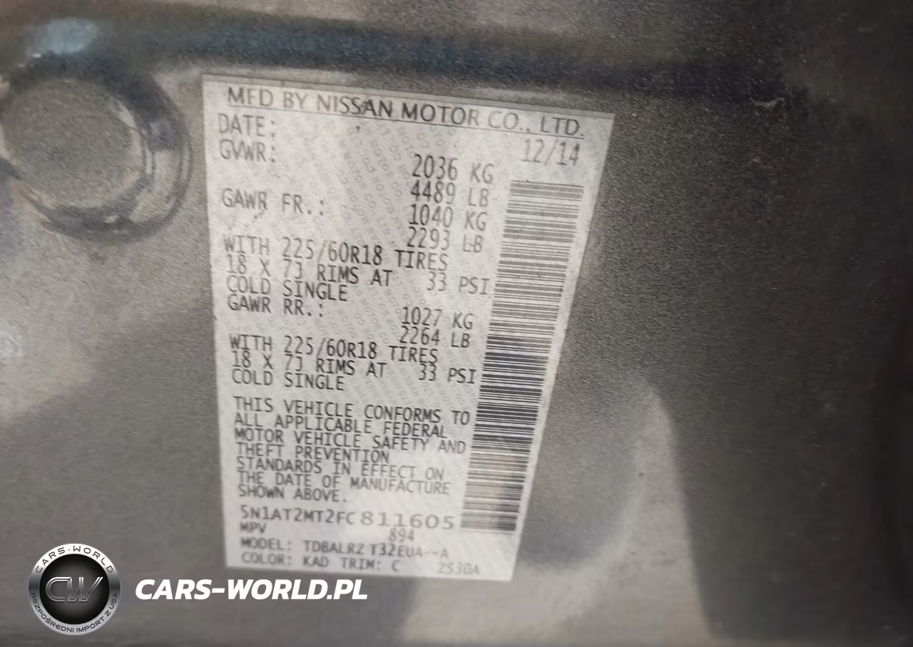 2015 Nissan Rogue Sl VIN:5N1AT2MT2FC811605 - 9