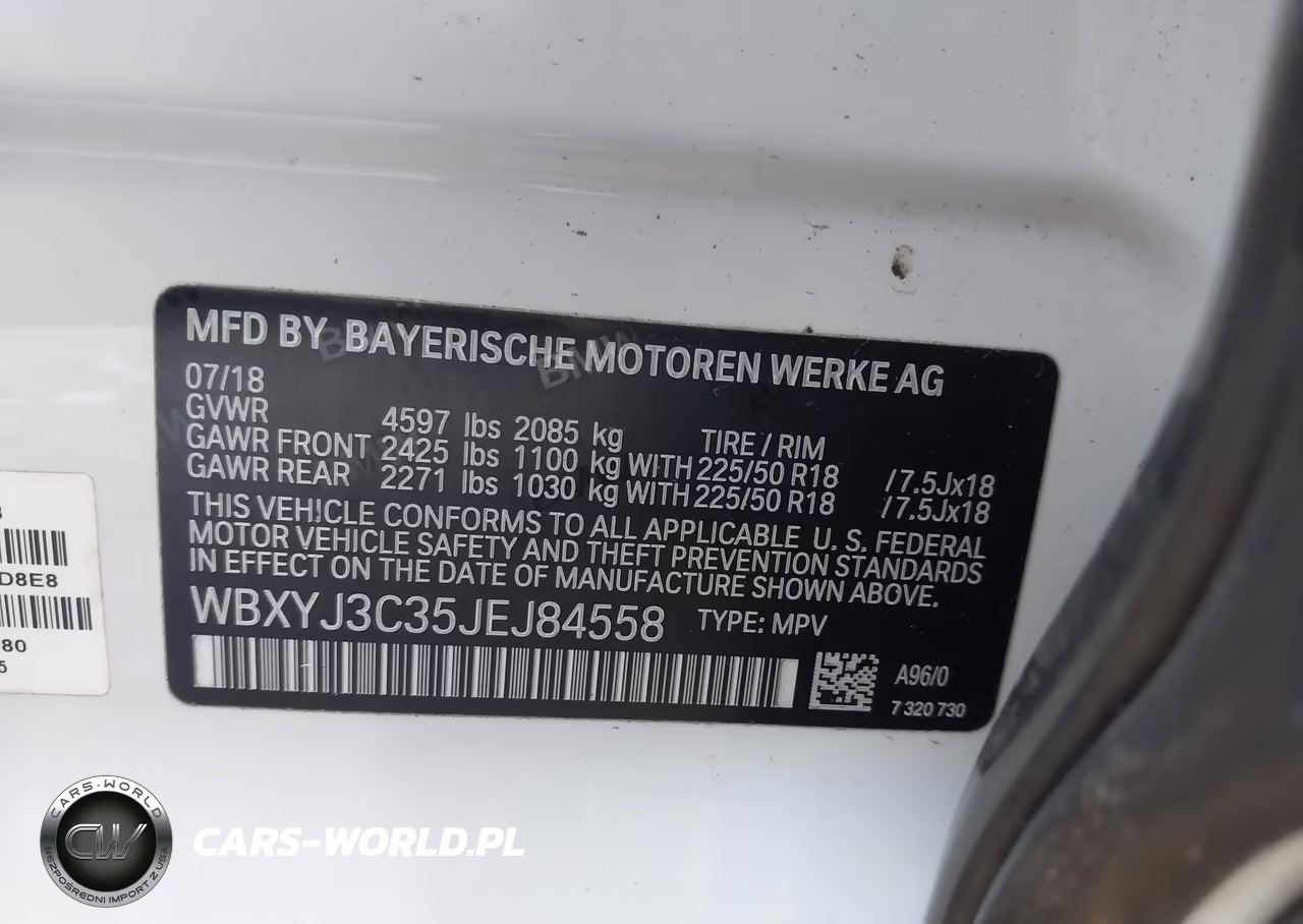 2018 BMW X2 Sdrive28I VIN:WBXYJ3C35JEJ84558 - 9