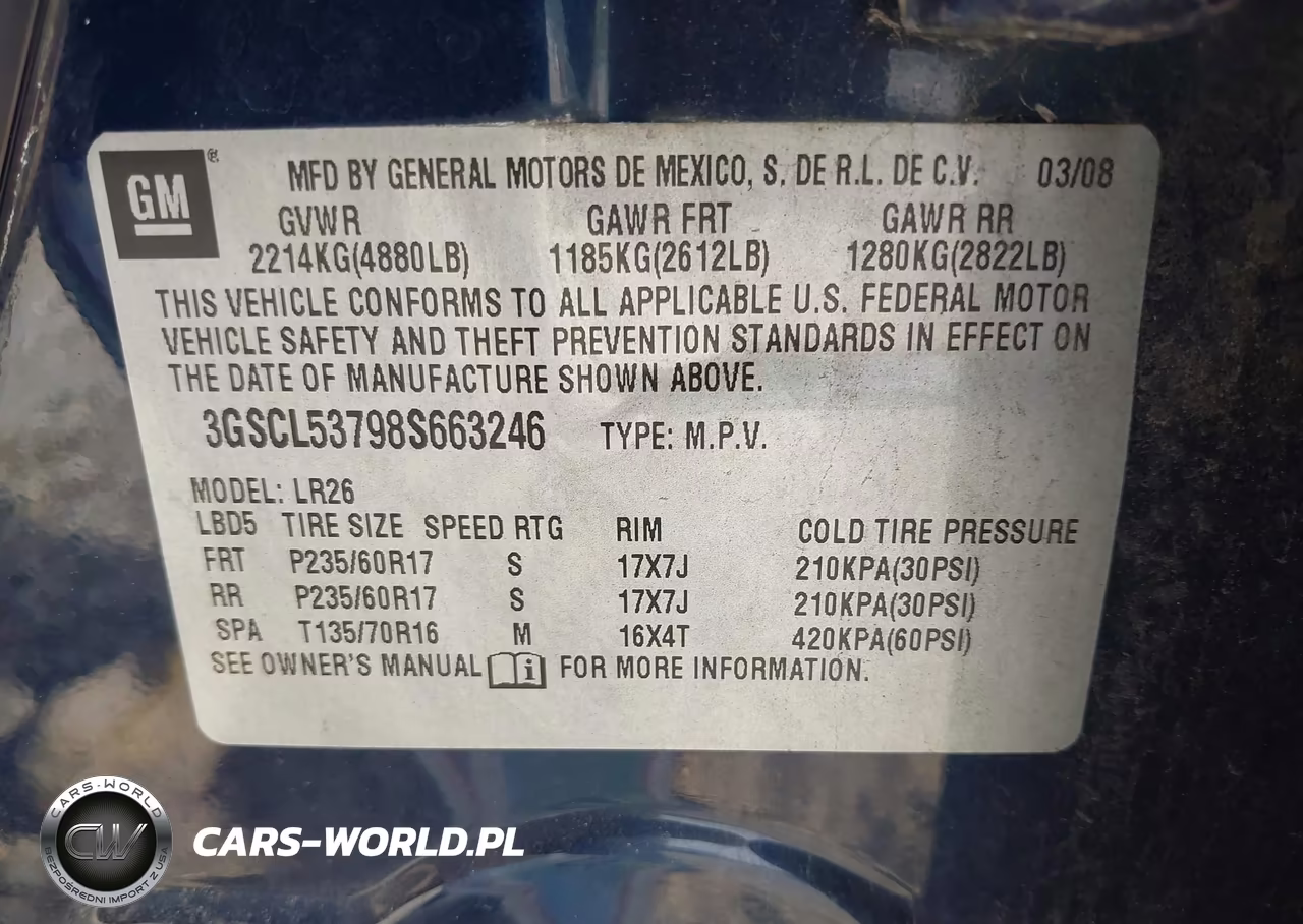 2008 Saturn Vue V6 Xr VIN:3GSCL53798S663246 - 9