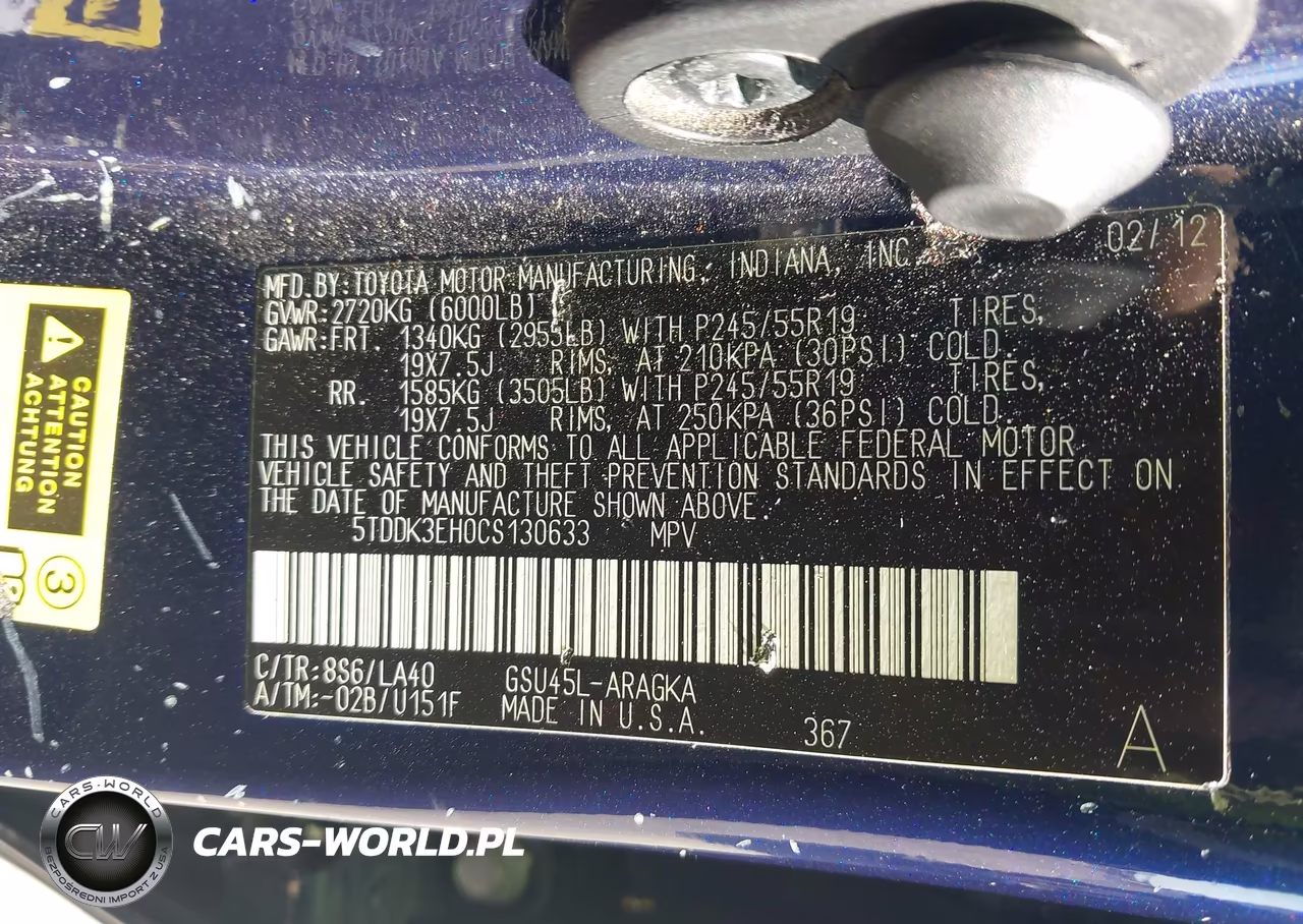 2012 Toyota Highlander Limited V6 VIN:5TDDK3EH0CS130633 - 9