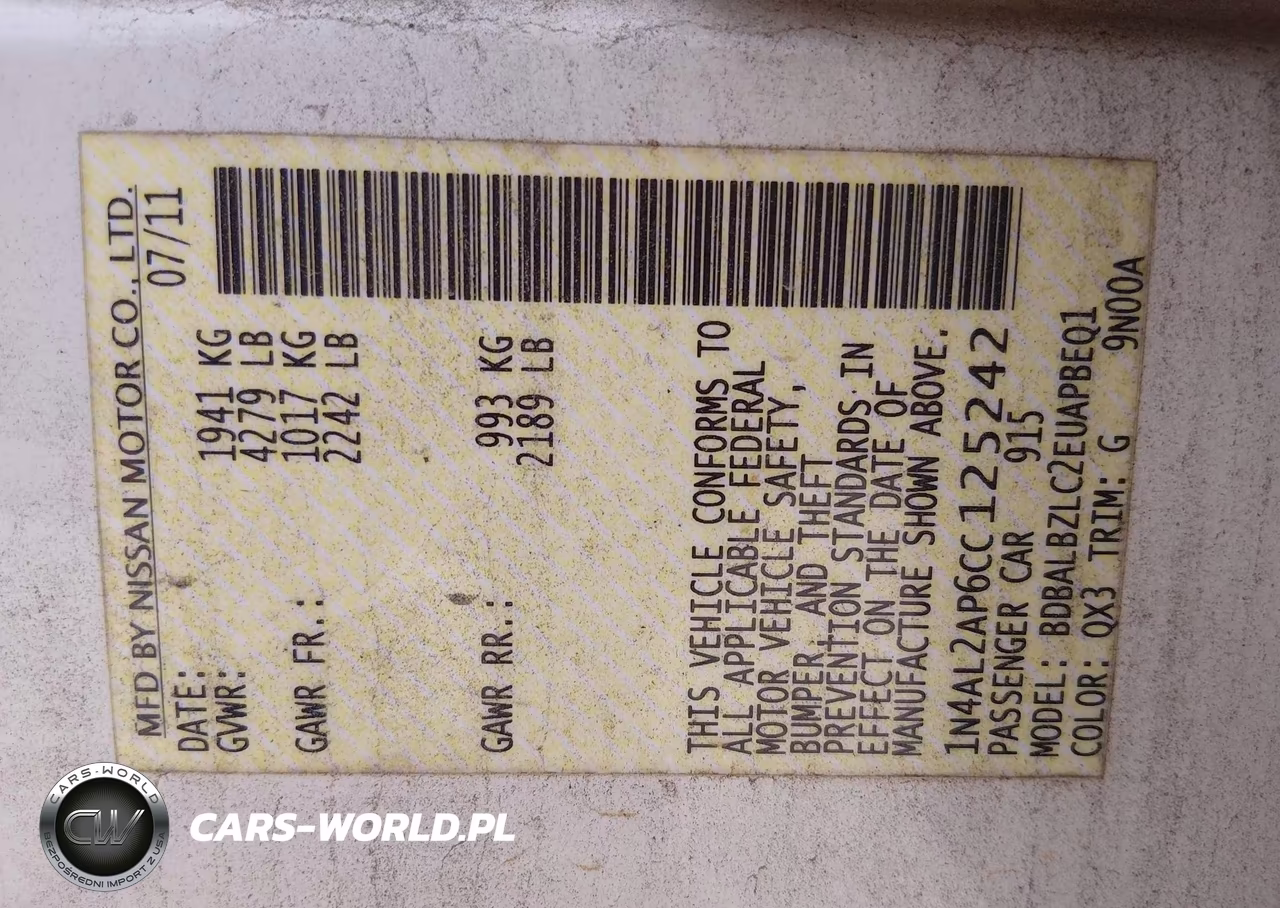 2012 Nissan Altima 2.5 S VIN:1N4AL2AP6CC125242 - 9