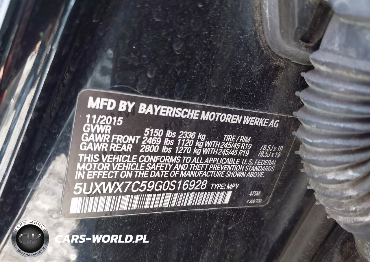 2016 BMW X3 xDrive35I VIN:5UXWX7C59G0S16928 - 9