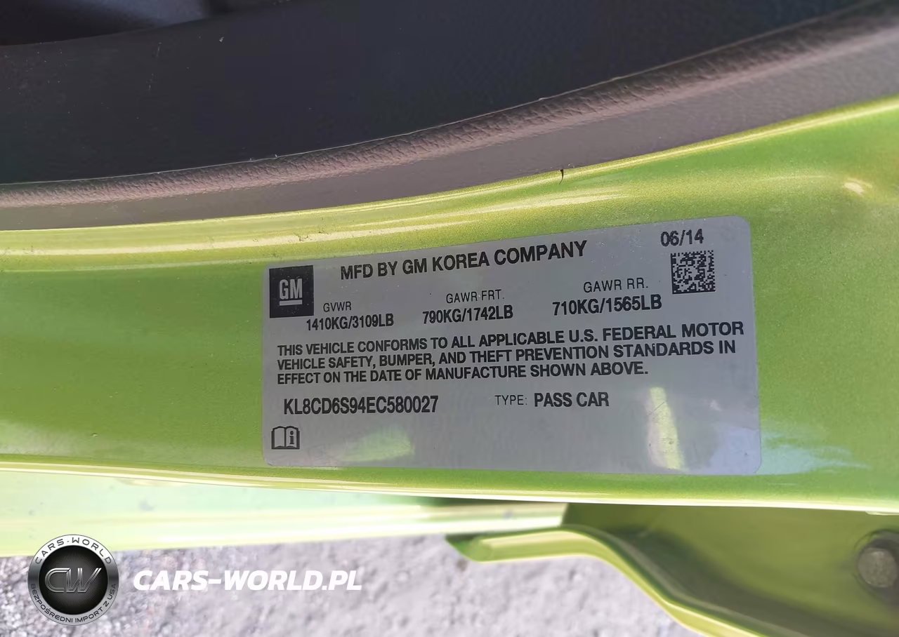 2014 Chevrolet Spark 1Lt Auto VIN:KL8CD6S94EC580027 - 9