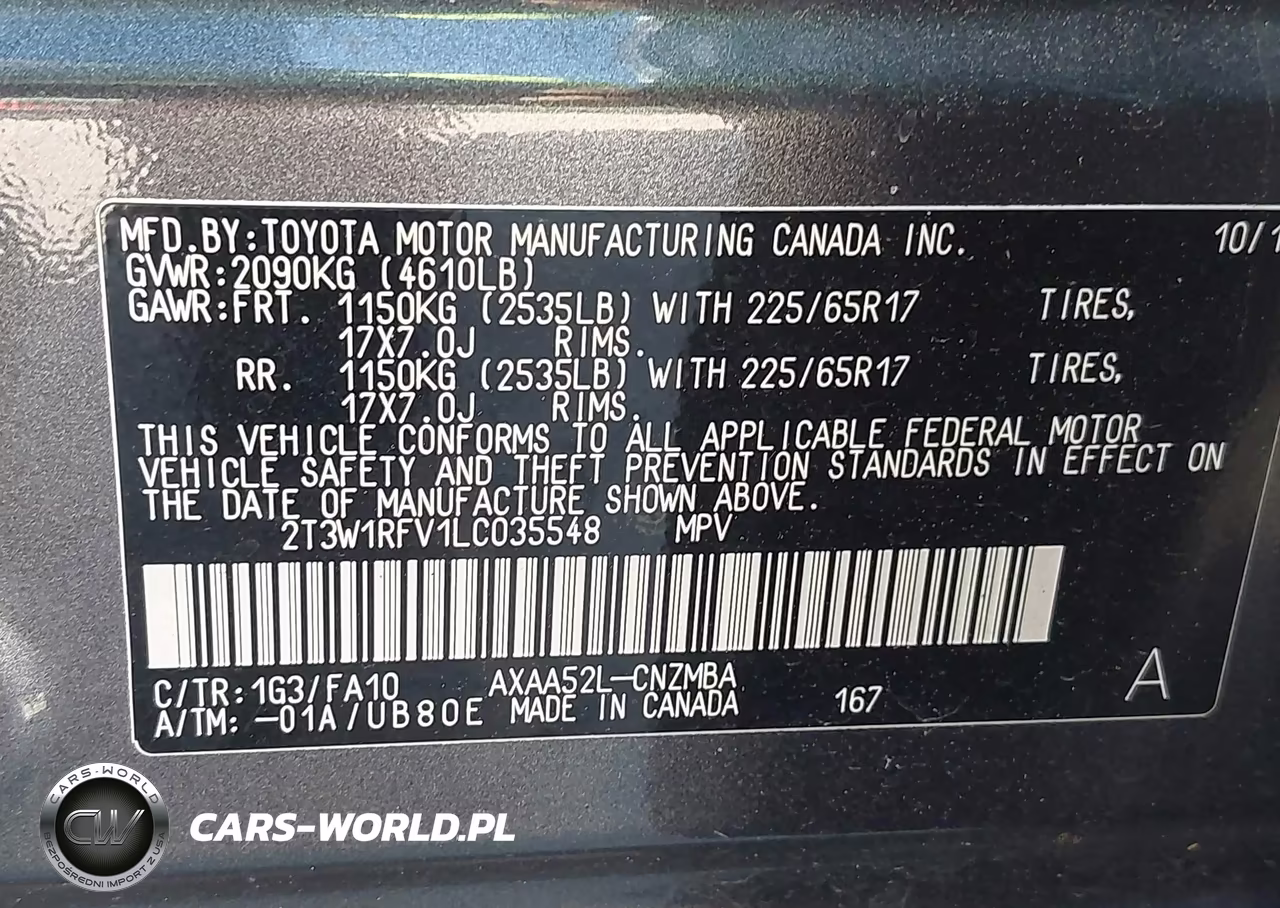 2020 Toyota Rav4 Xle VIN:2T3W1RFV1LC035548 - 9