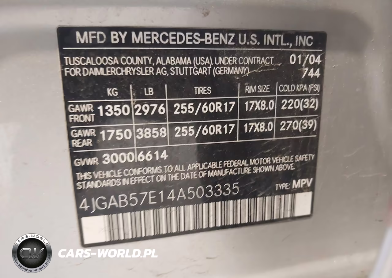 2004 Mercedes-Benz Ml 350 4Matic VIN:4JGAB57E14A503335 - 9