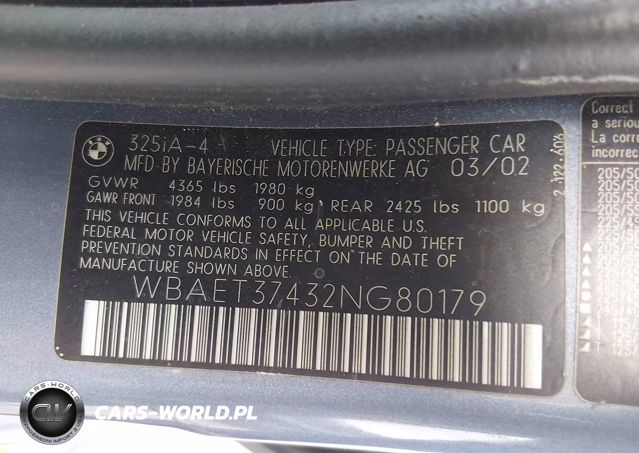 2002 BMW 3 Series 325I VIN:WBAET37432NG80179 - 9