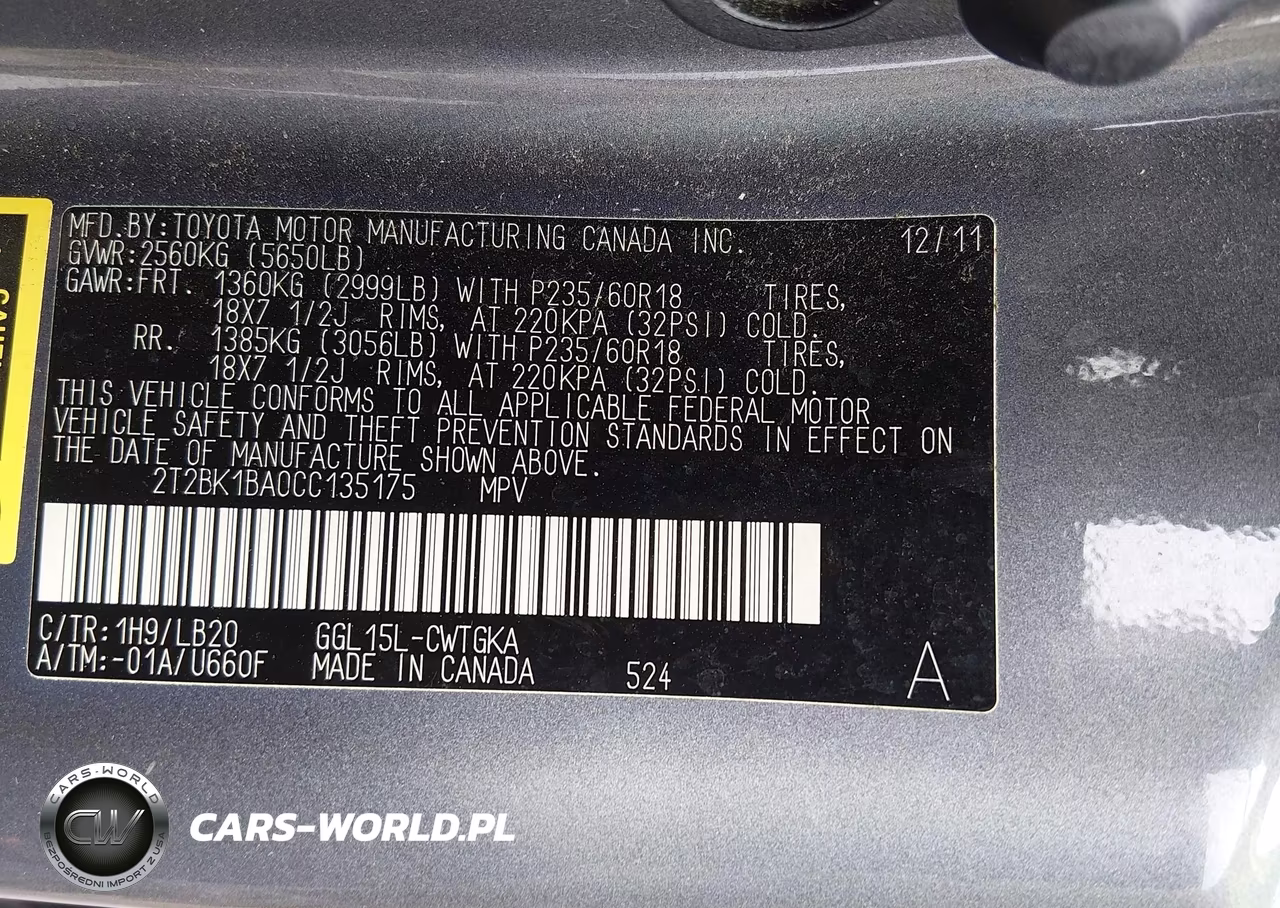 2012 Lexus Rx 350 VIN:2T2BK1BA0CC135175 - 9