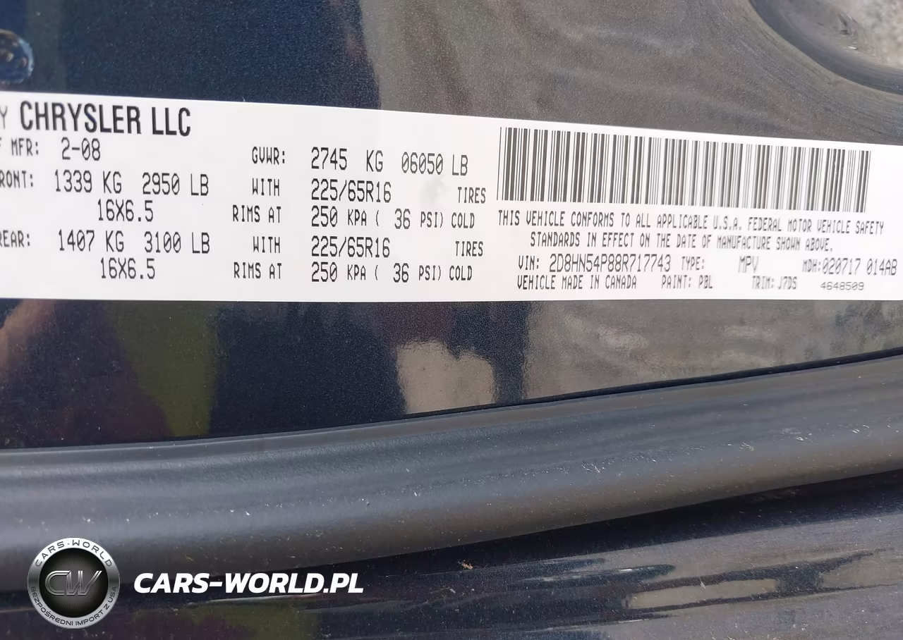 2008 Dodge Grand Caravan Sxt VIN:2D8HN54P88R717743 - 9