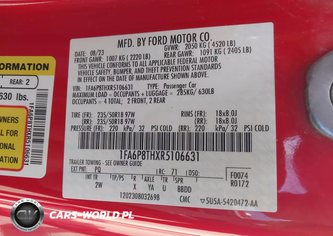 2024 Ford Mustang Ecoboost Fastback-Ecoboost Premium Fastback VIN:1FA6P8THXR5106631 - 9