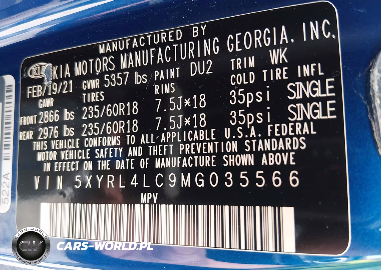 2021 Kia Sorento S VIN:5XYRL4LC9MG035566 - 9