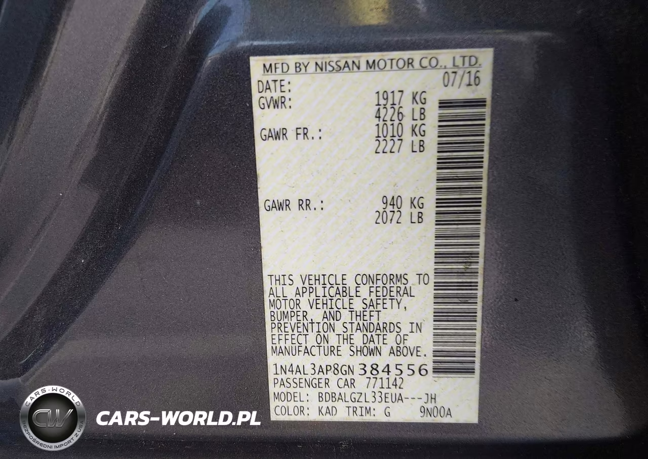 2016 Nissan Altima 2.5 S VIN:1N4AL3AP8GN384556 - 9