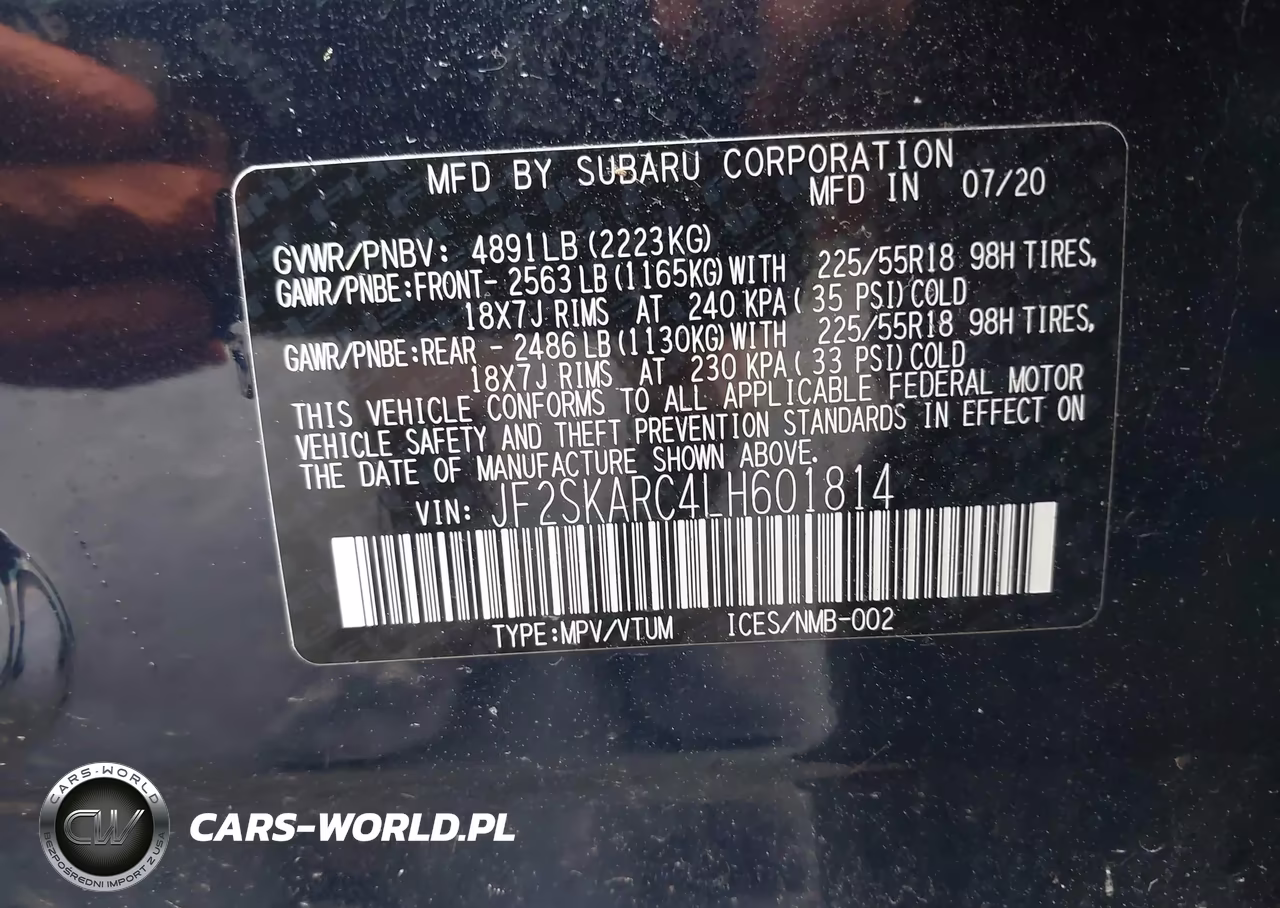 2020 Subaru Forester Sport VIN:JF2SKARC4LH601814 - 9