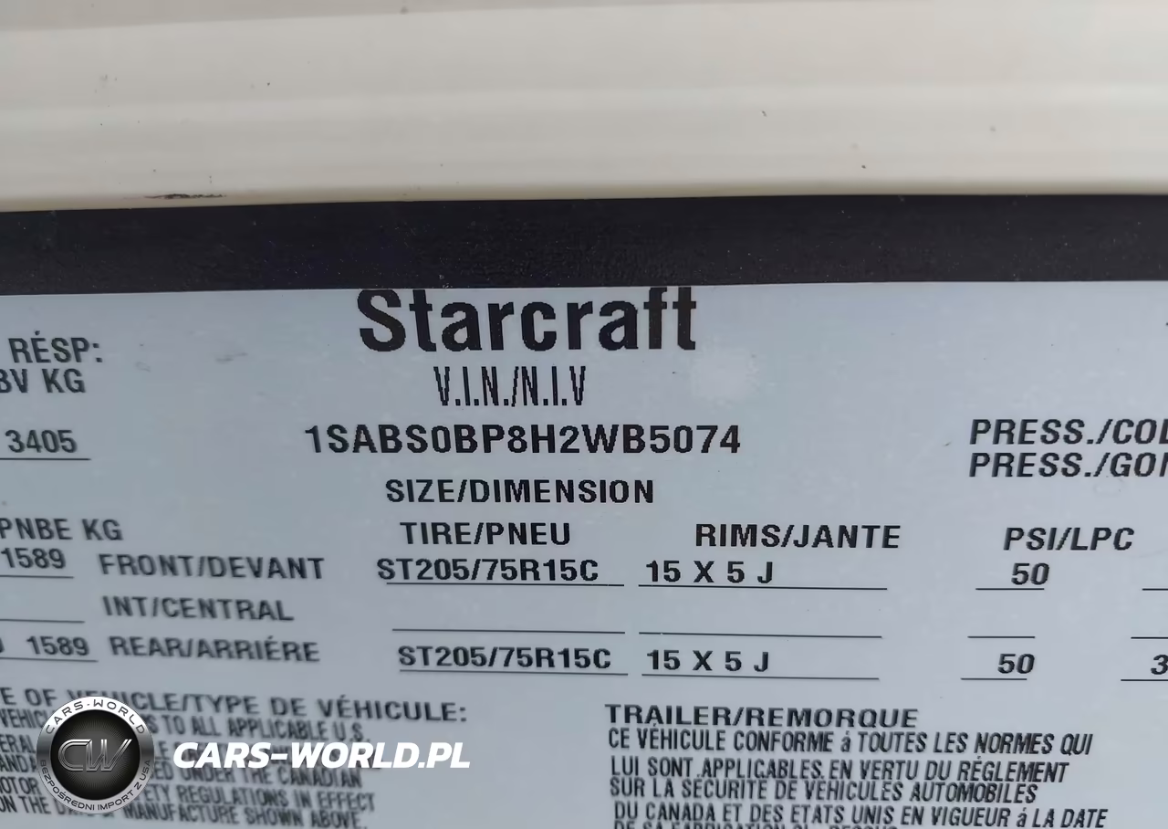 2017 Starcraft Other VIN:1SABS0BP8H2WB5074 - 9