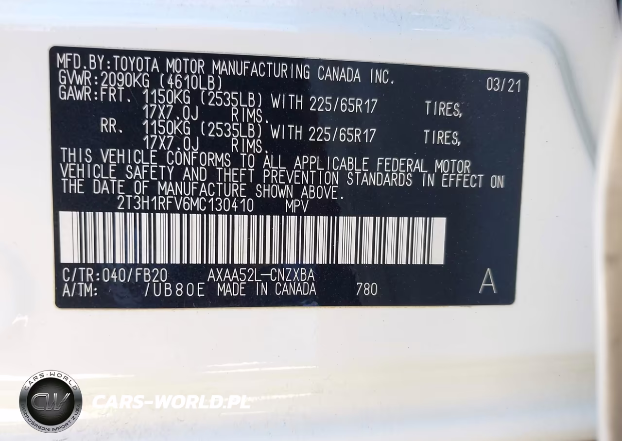 2021 Toyota Rav4 Le VIN:2T3H1RFV6MC130410 - 9