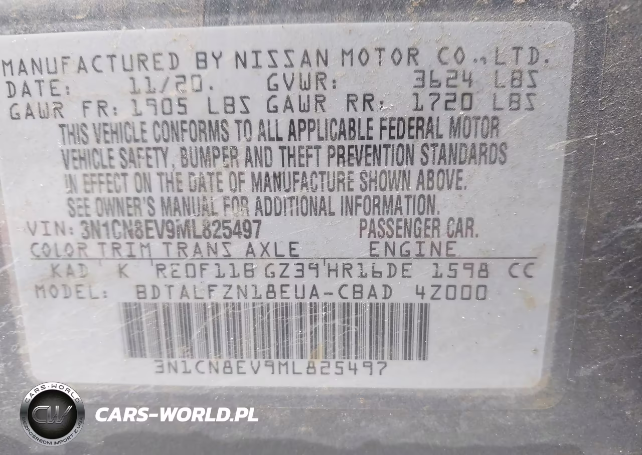 2021 Nissan Versa Sv Xtronic Cvt VIN:3N1CN8EV9ML825497 - 9