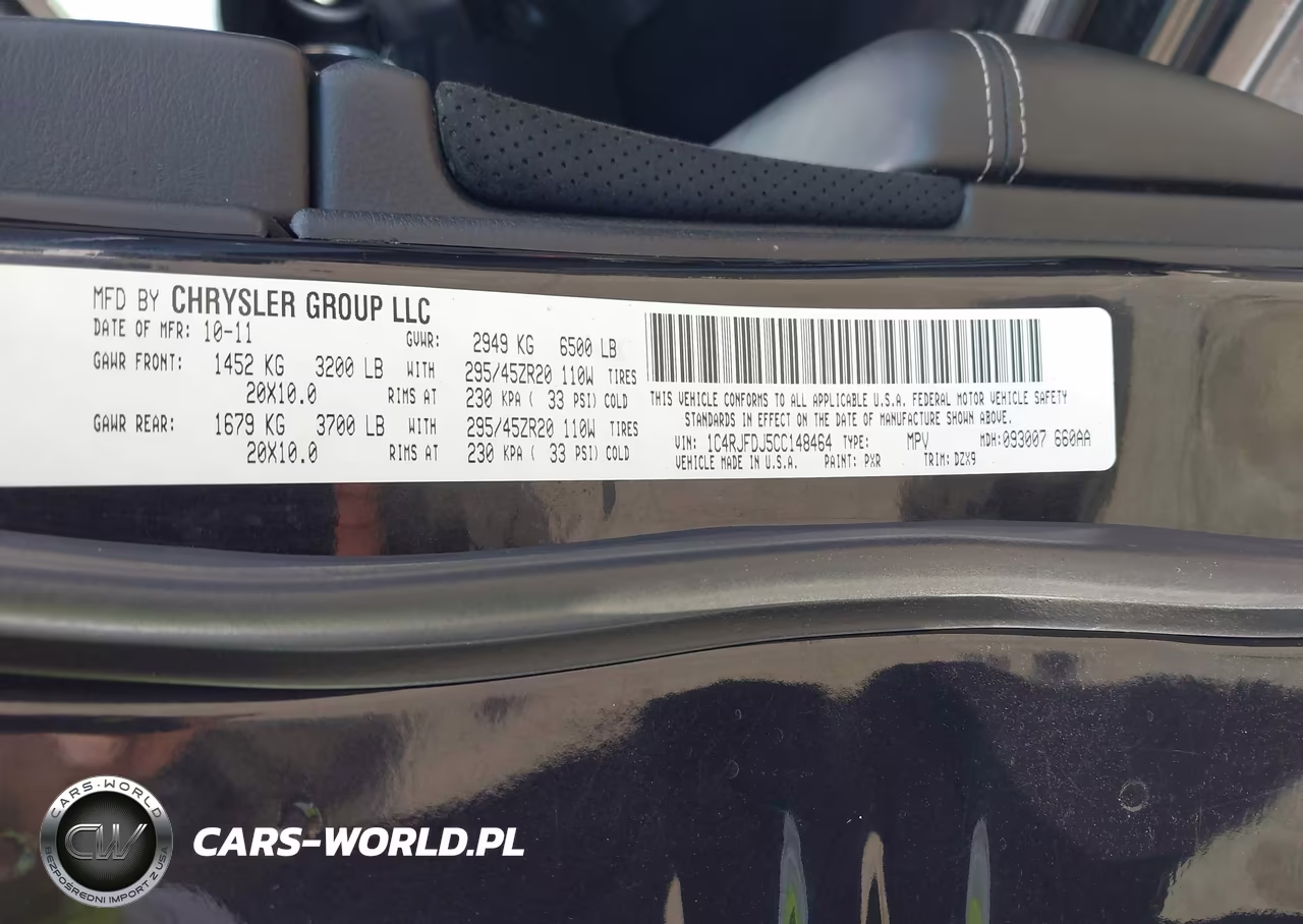 2012 Jeep Grand Cherokee Srt8 VIN:1C4RJFDJ5CC148464 - 9