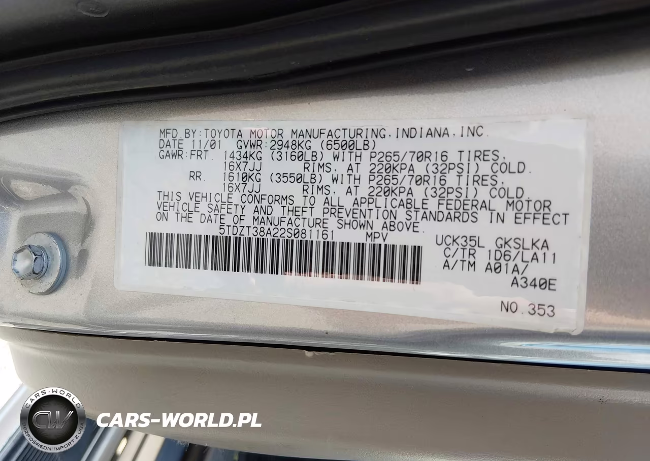 2002 Toyota Sequoia Limited V8 VIN:5TDZT38A22S081161 - 9