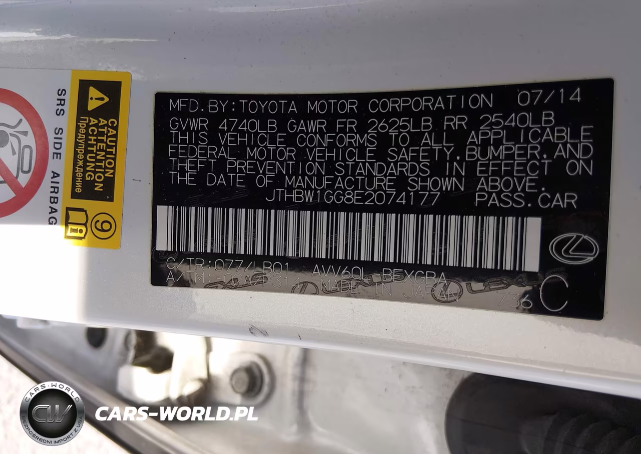 2014 Lexus Es 300H VIN:JTHBW1GG8E2074177 - 9