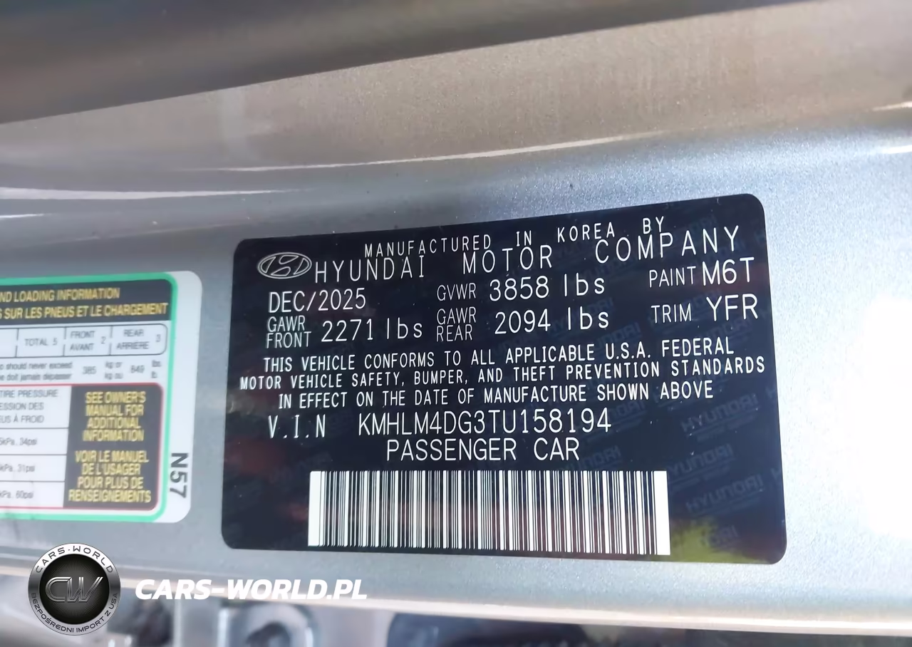 2026 Hyundai Elantra Sel Sport VIN:KMHLM4DG3TU158194 - 9