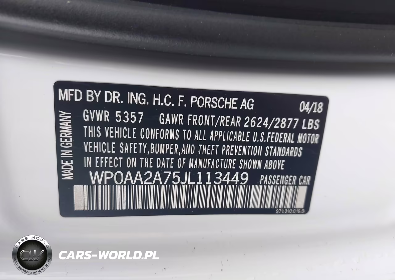 2018 Porsche Panamera 4 VIN:WP0AA2A75JL113449 - 9