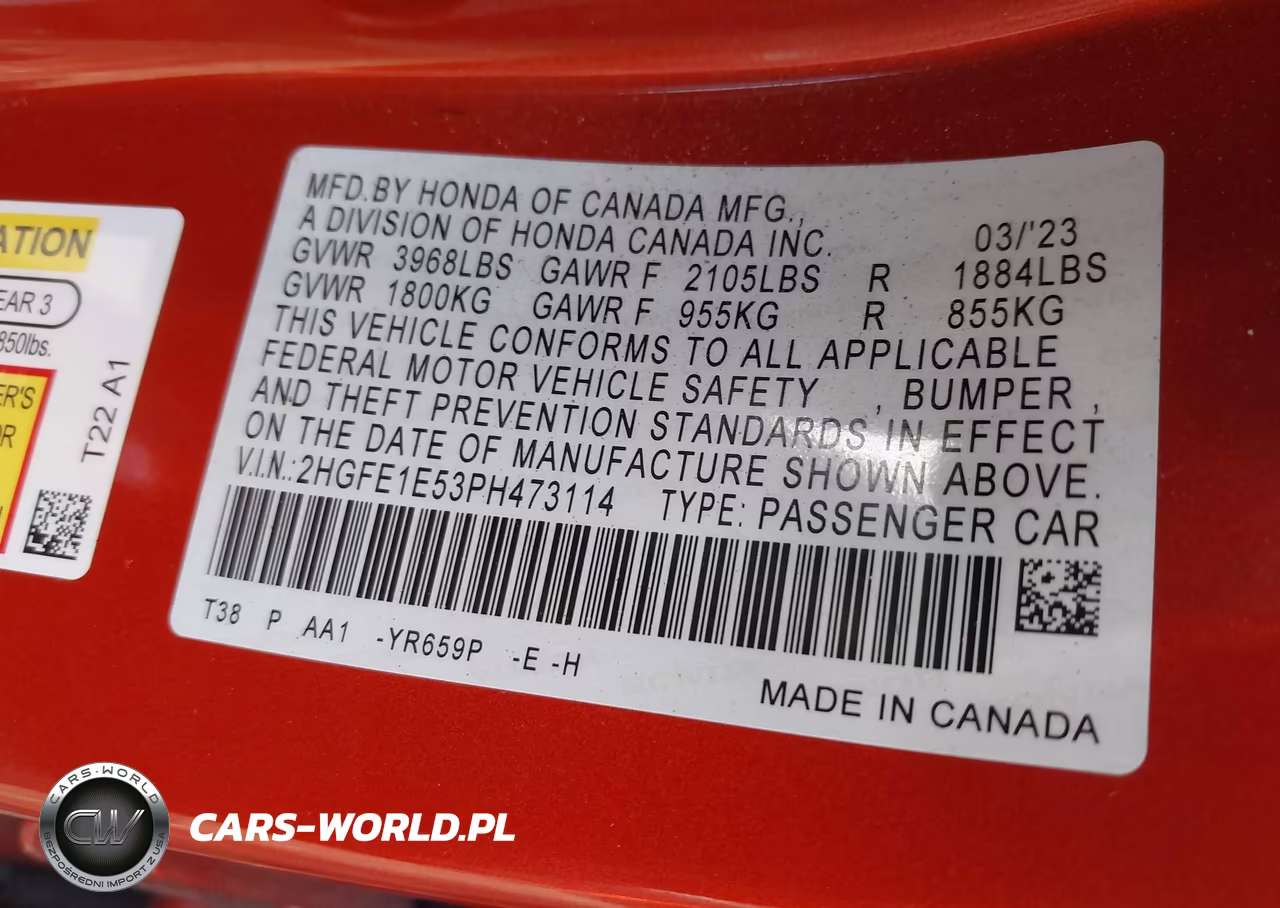2023 Honda Civic Si Sedan VIN:2HGFE1E53PH473114 - 9