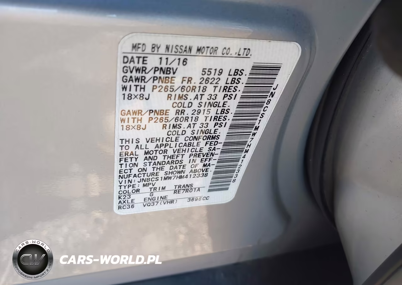 2017 Infiniti Qx70 VIN:JN8CS1MW7HM412338 - 9