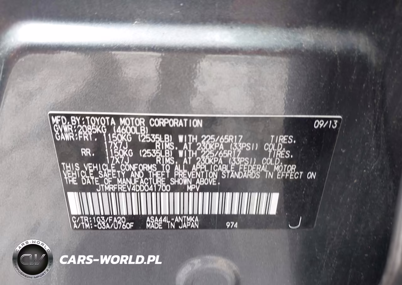 2013 Toyota Rav4 Xle VIN:JTMRFREV4DD041700 - 9