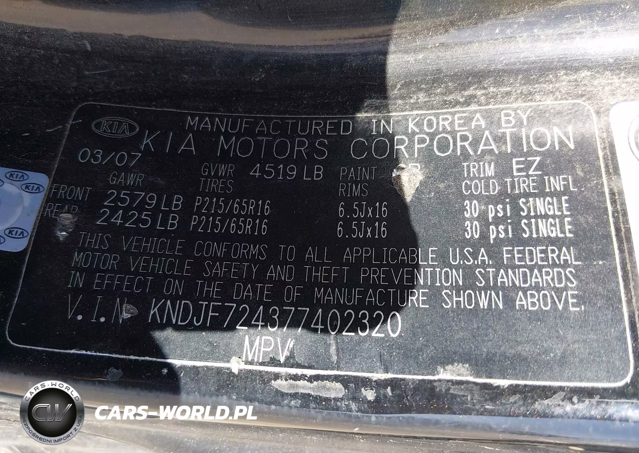 2007 Kia Sportage Lx VIN:KNDJF724377402320 - 9
