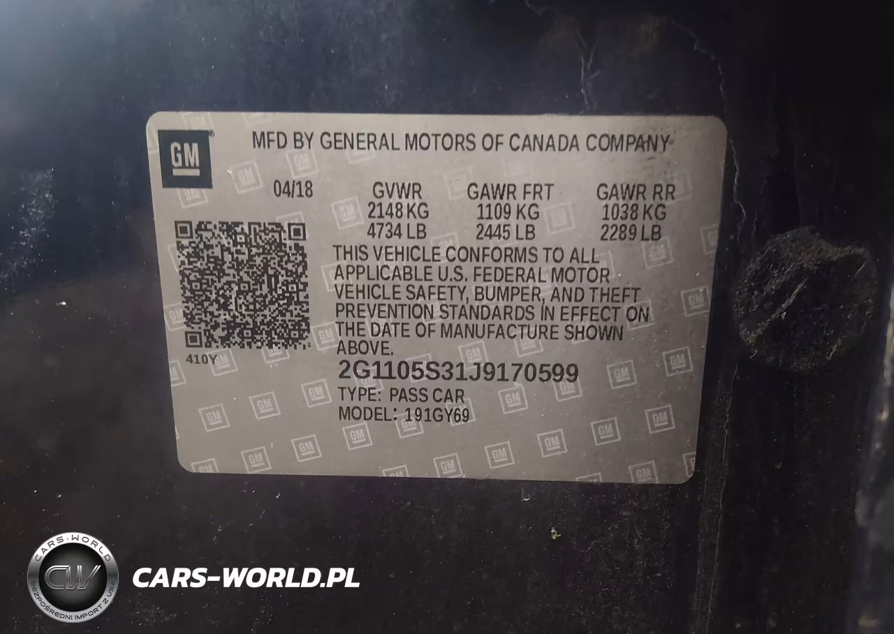 2018 Chevrolet Impala 1Lt VIN:2G1105S31J9170599 - 9