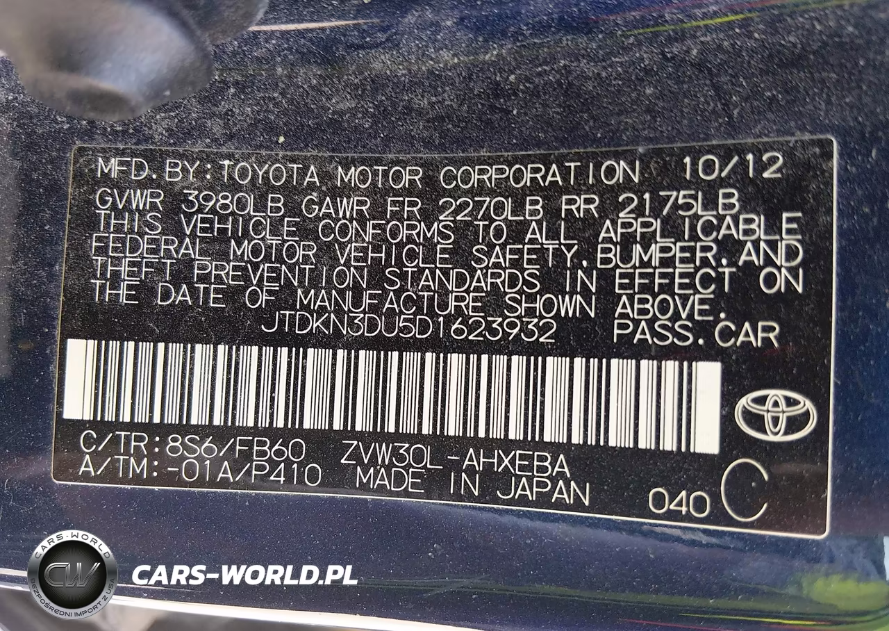 2013 Toyota Prius Three VIN:JTDKN3DU5D1623932 - 9
