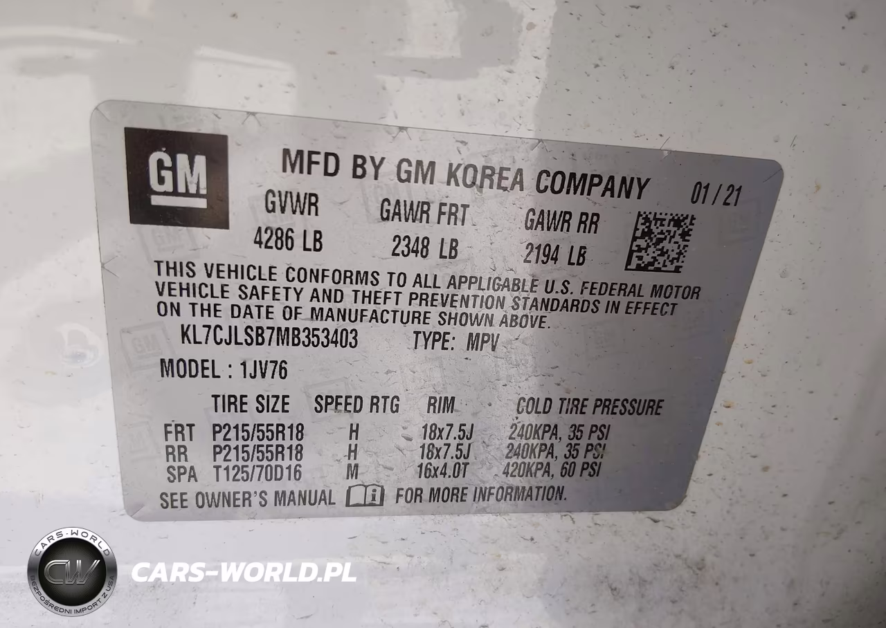 2021 Chevrolet Trax Fwd Lt VIN:KL7CJLSB7MB353403 - 9