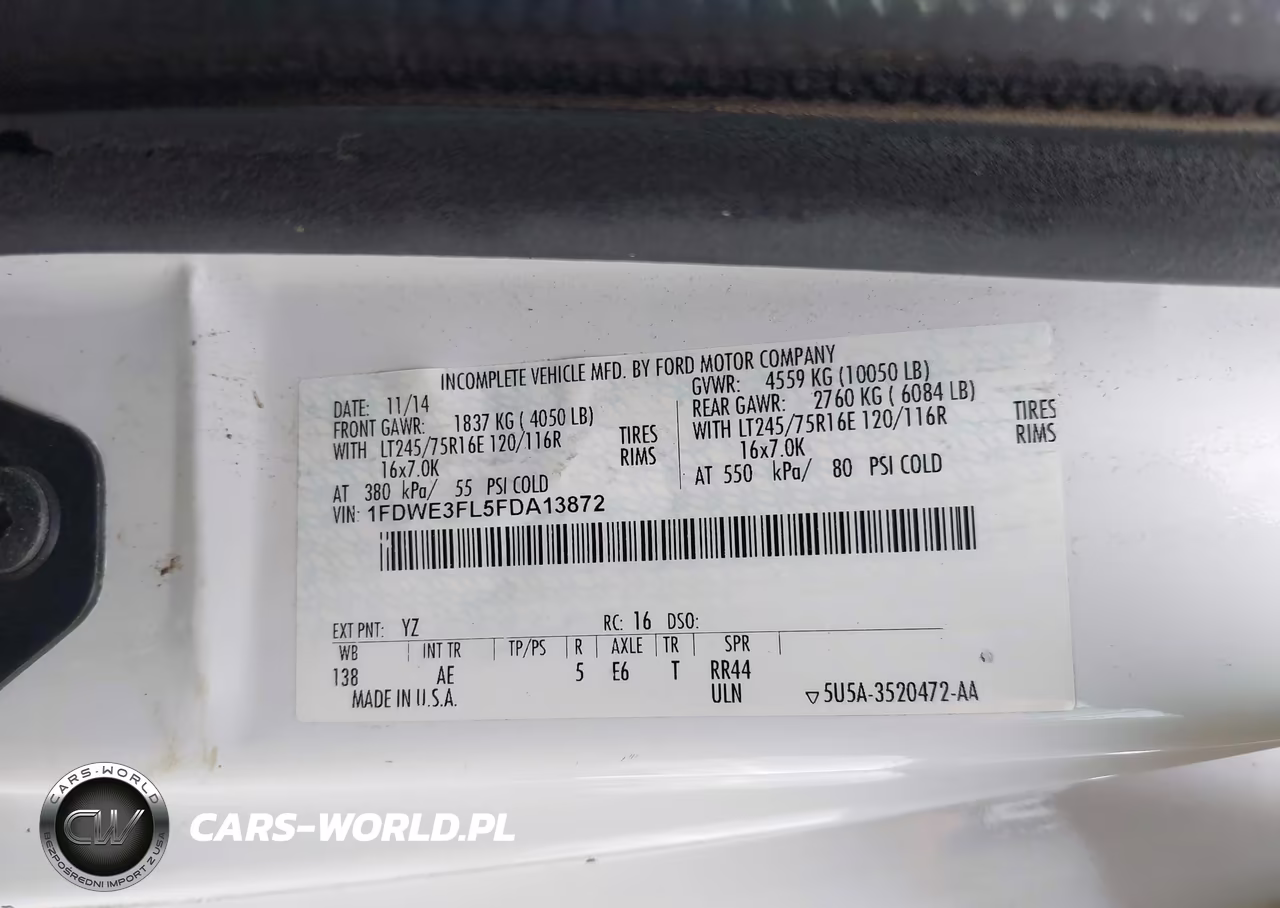 2015 Ford E-350 Cutaway VIN:1FDWE3FL5FDA13872 - 8