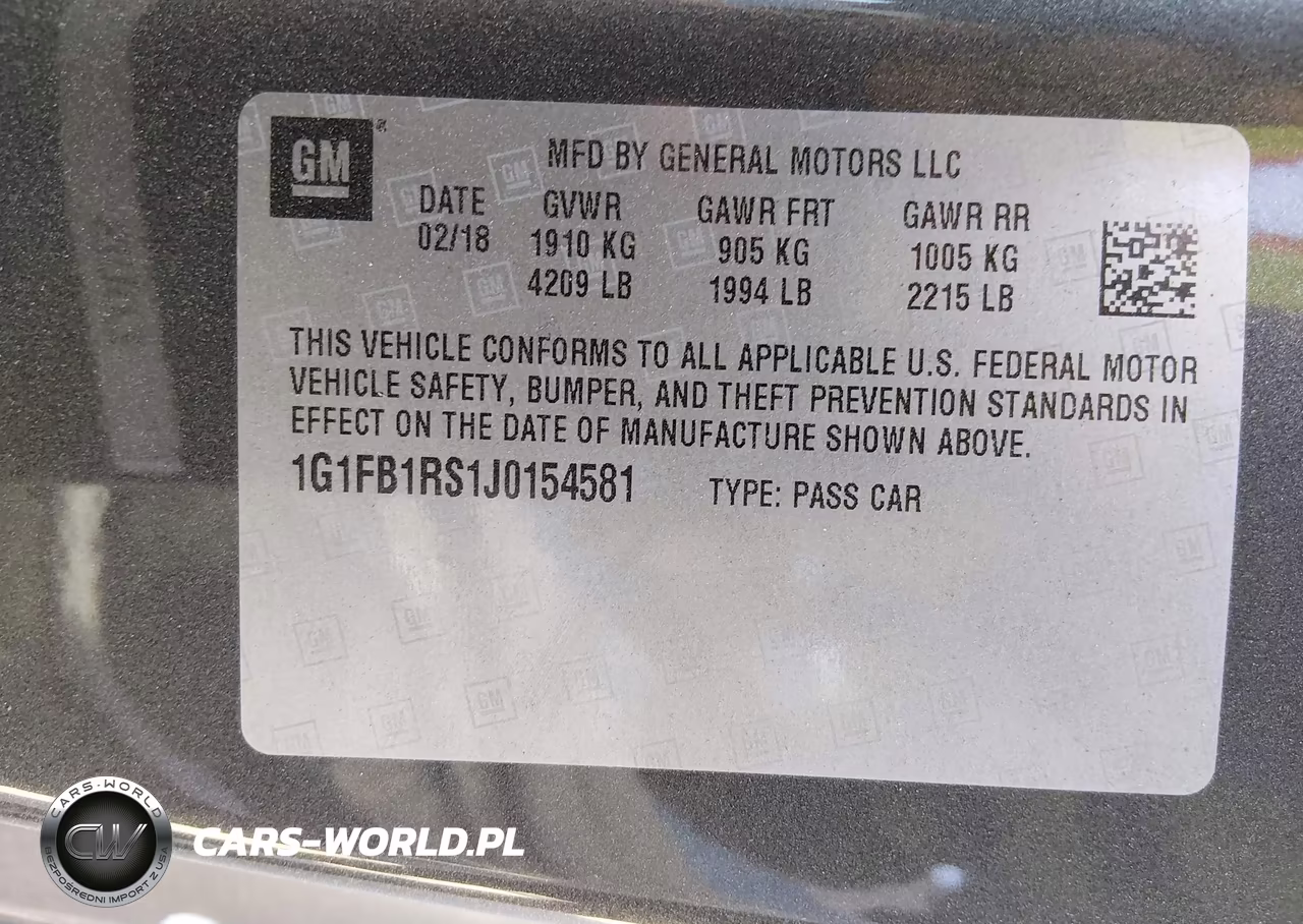 2018 Chevrolet Camaro 1Lt VIN:1G1FB1RS1J0154581 - 9