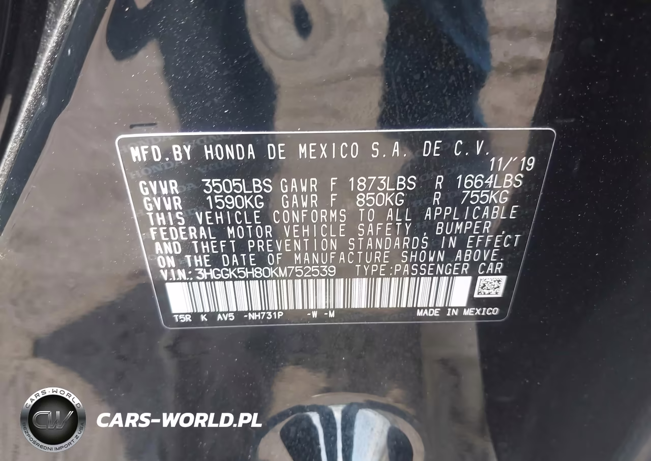 2019 Honda Fit Ex VIN:3HGGK5H80KM752539 - 9