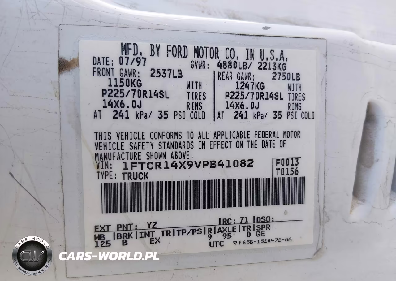 1997 Ford Ranger Splash-Xlt VIN:1FTCR14X9VPB41082 - 9