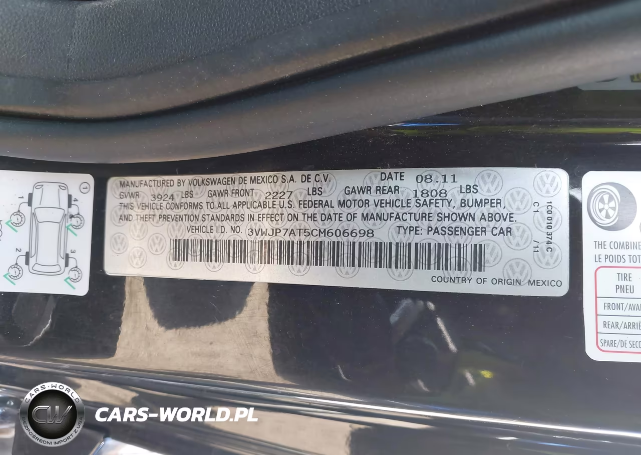 2012 Volkswagen Beetle 2.5L VIN:3VWJP7AT5CM606698 - 9