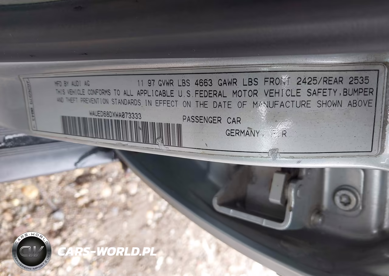 1998 Audi A4 2.8-2.8 (A5) Quattro VIN:WAUED68DXWA073333 - 9
