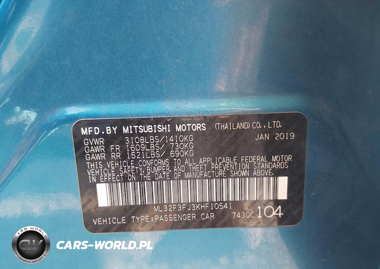 2019 Mitsubishi Mirage G4 Es VIN:ML32F3FJ3KHF10541 - 9