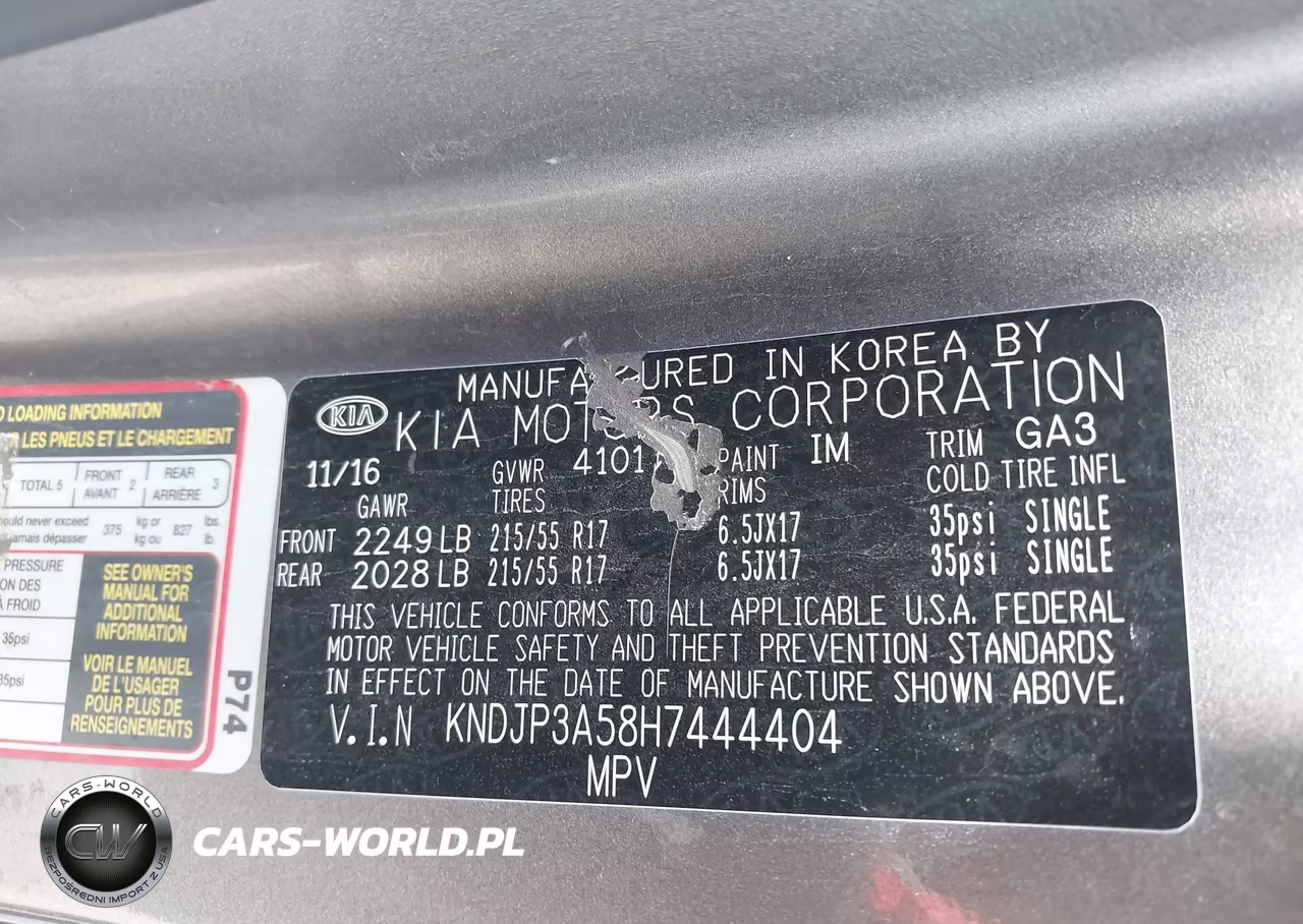 2017 Kia Soul + VIN:KNDJP3A58H7444404 - 9