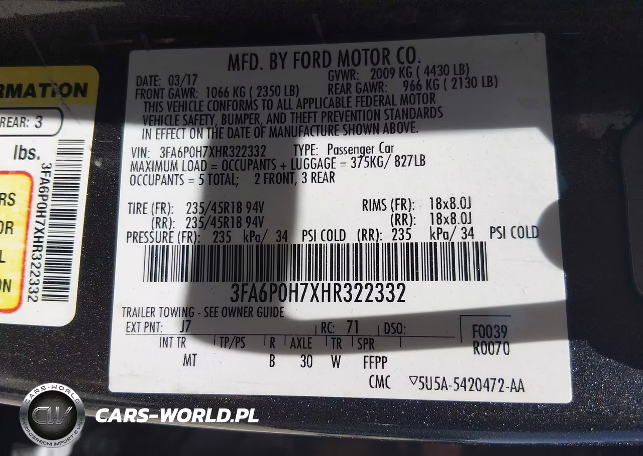 2017 Ford Fusion Se VIN:3FA6P0H7XHR322332 - 9