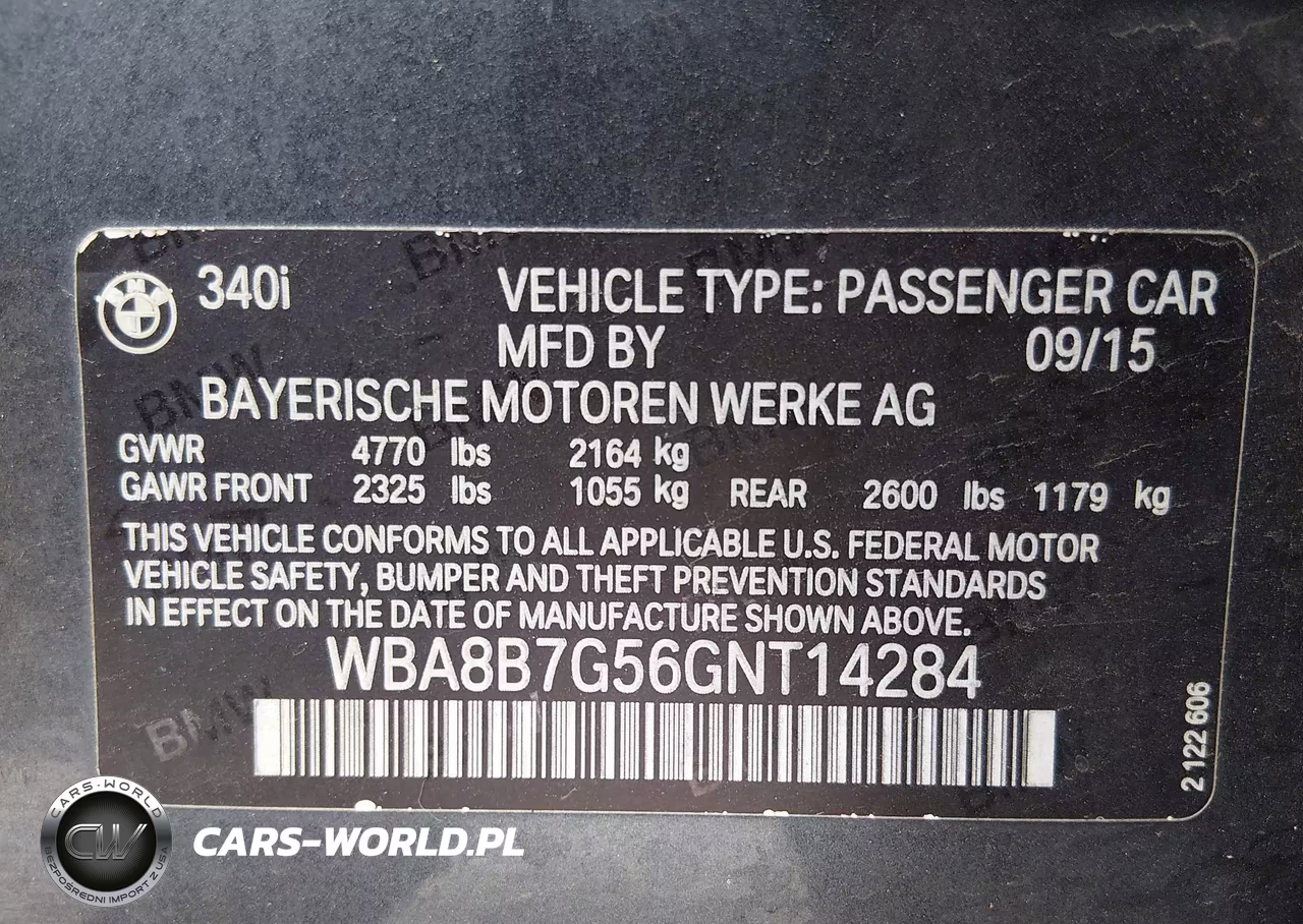 2016 BMW 340I xDrive VIN:WBA8B7G56GNT14284 - 9